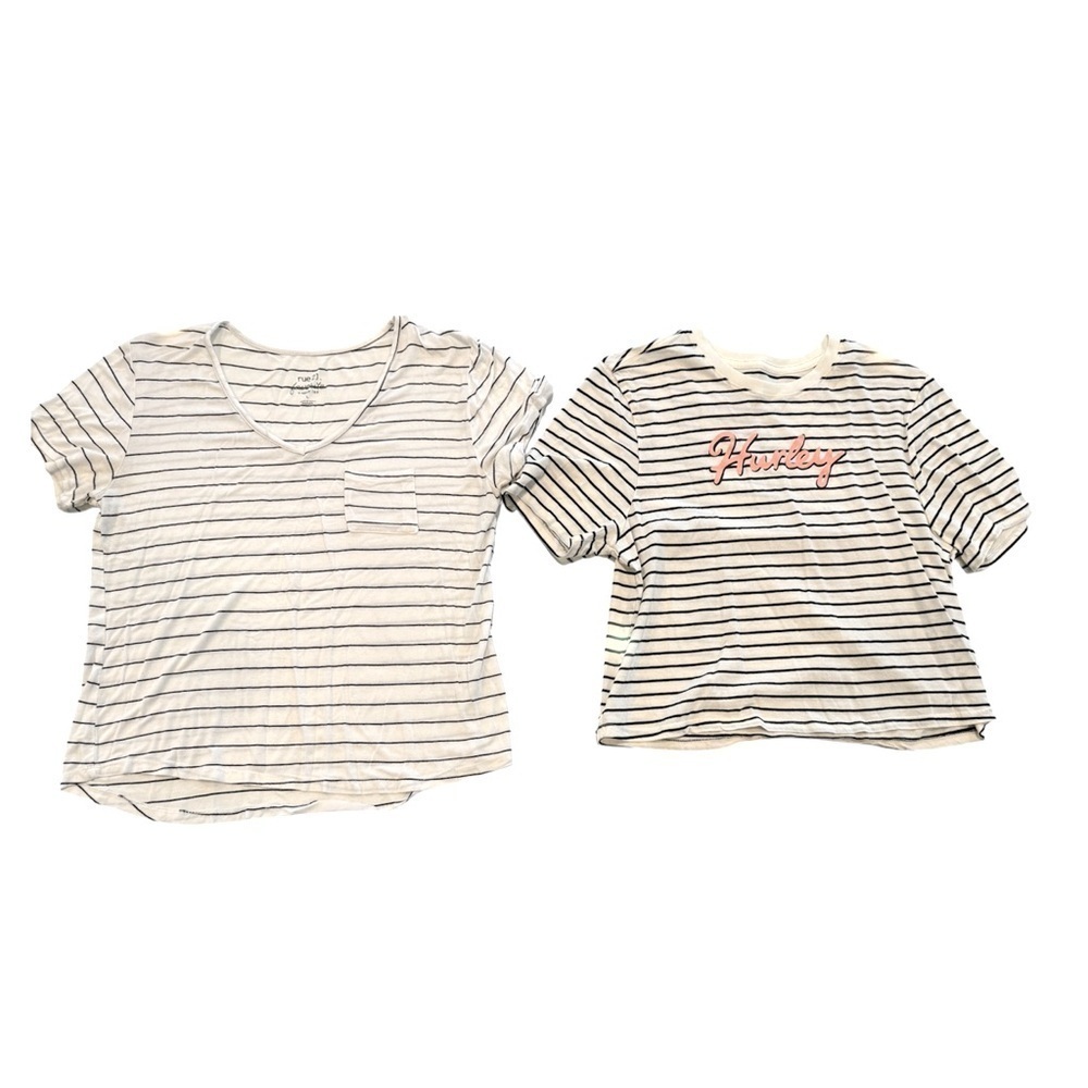 Old Navy & Hurley Striped Shirt Bundle Size Large.